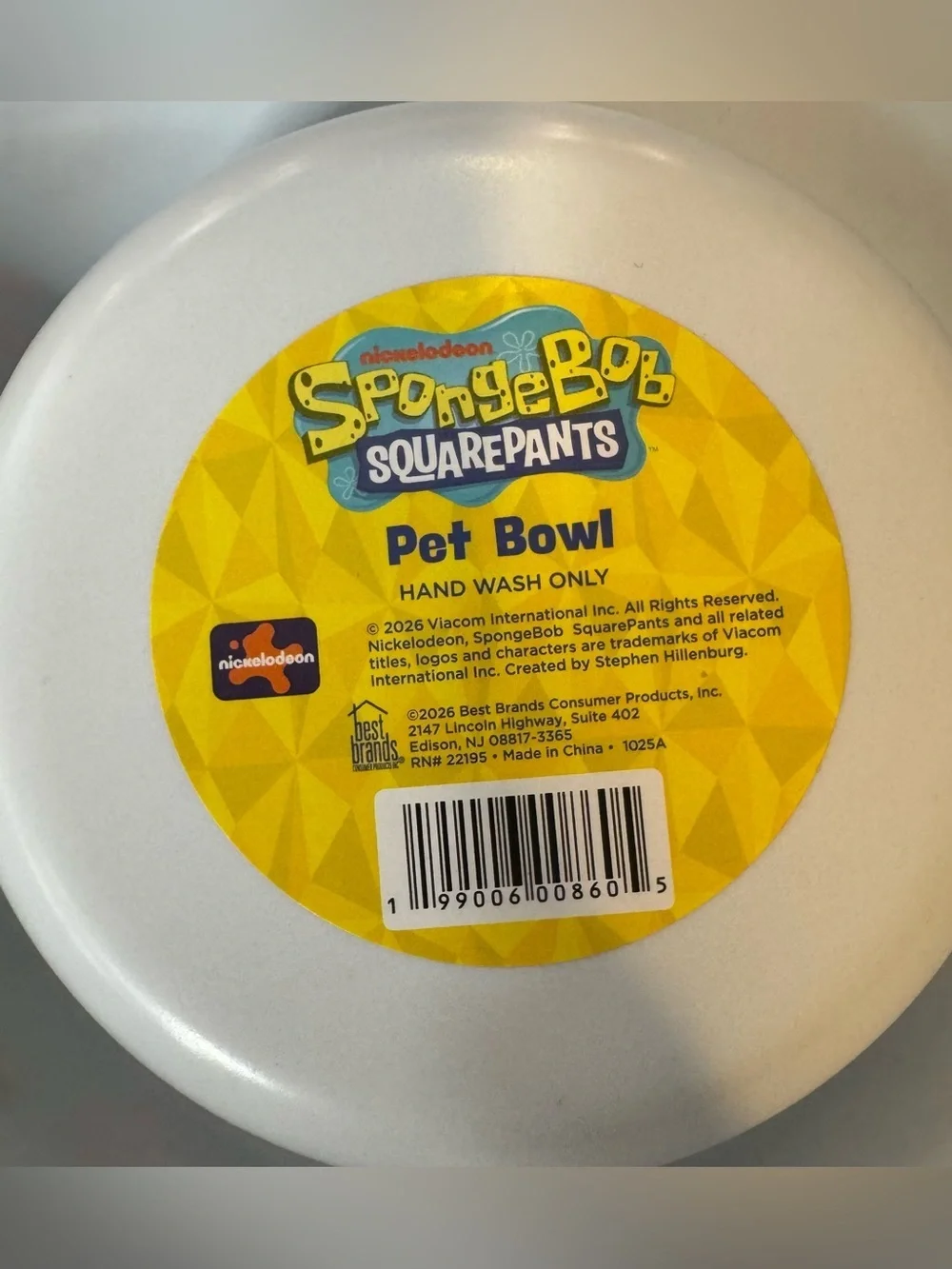 SpongeBob SquarePants Yellow & White Pet Bowl Patrick star playing dog feeding